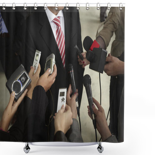 Personality  Business Meeting Conference Journalism Microphones Shower Curtains