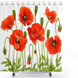 Personality  Spring Flowers: Poppy Shower Curtains