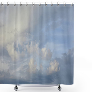 Personality  View Of White And Grey Clouds On Blue Sunlight Sky Background  Shower Curtains