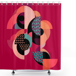 Personality  Abstract Art Colorful Composition. Patterned Geometric Shapes. Shower Curtains