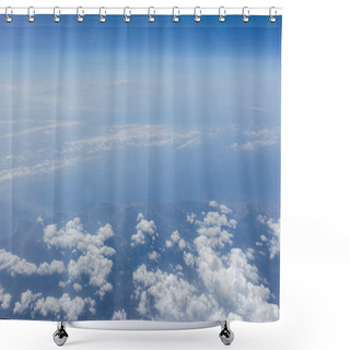 Personality  Aerial View Of Clouds Above Sea And Coast Of Catalonia, Spain  Shower Curtains