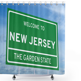 Personality  Welcome To New Jersey State Road Sign Shower Curtains