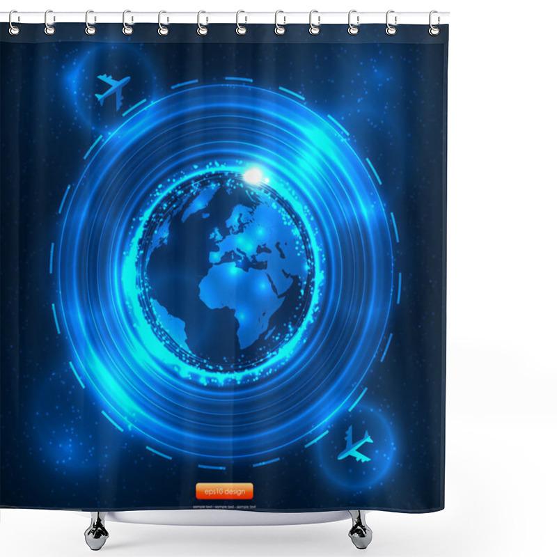 Personality  Future Travel Design Concept Shower Curtains
