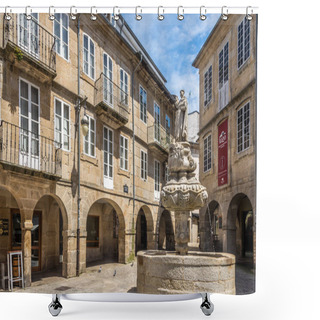 Personality  San Vincente Fountain At The Campo Place In Lugo - Spain Shower Curtains