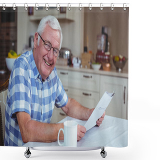 Personality   Senior Man With Newspaper Shower Curtains