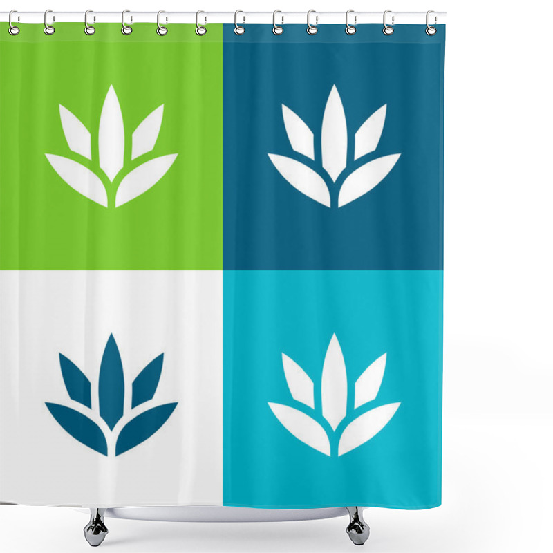 Personality  Agave Flat four color minimal icon set shower curtains