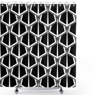 Personality  Seamless Vector Repeating Image Of An Armor Of The Viking. Style Fish Scales. Abstract Geometrical Pattern. Endless Texture For Textile Design. Vector Color Background. Shower Curtains