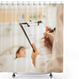 Personality  Doctor Writing On A Medical Chart Shower Curtains