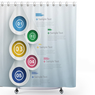 Personality  Vector Progress Options One, Two, Three, Four, Five, Options With Coloured Stripe Shower Curtains