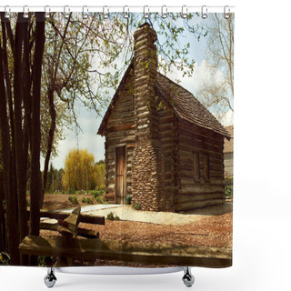 Personality  Historic Log Home Shower Curtains