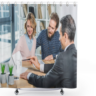 Personality  Couple At Real Estate Agency Shower Curtains