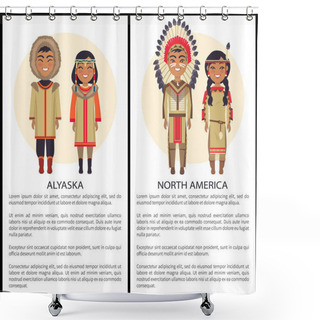 Personality  Alaska And North America People Wearing Cothes Shower Curtains
