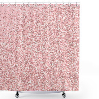 Personality  Pink Golden Glitter Made Of Hearts Abstract Random Scatter On Palepink Valentine Background Shower Curtains