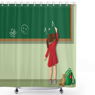 Personality  Girl In The Classroom Shower Curtains