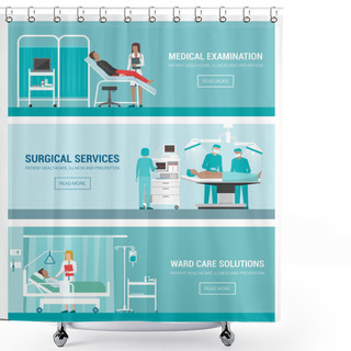 Personality  Hospital And Healthcare Banner Set Shower Curtains