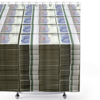 Personality  British Pound Sterling Notes Bundles Stack Shower Curtains