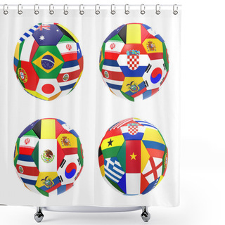 Personality  Football World Cup Shower Curtains