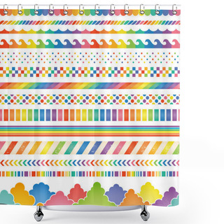 Personality  Rainbow Colored Decorations. Shower Curtains