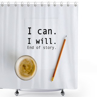 Personality  Coffee On Paper With Pencil Shower Curtains