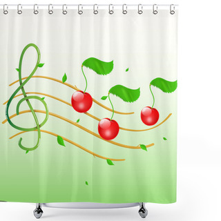 Personality  Summer Musical Banner.Vector Shower Curtains