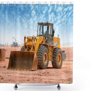 Personality  Bulldozer On A Building Site Shower Curtains