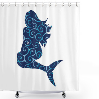Personality  Mermaid Siren Pattern Silhouette Ancient Mythology Fantasy Shower Curtains