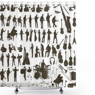 Personality  Music Vector Shower Curtains