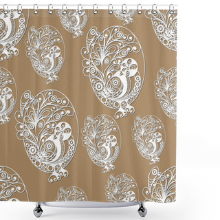Personality  Seamless Texture With Easter Symbol 30 Shower Curtains
