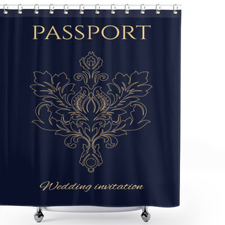 Personality  Wedding Invitation Passport Shower Curtains