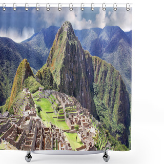 Personality  View Of Mach Picchu In The Cusco Region, Peru Shower Curtains