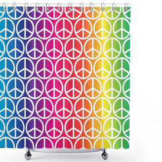 Personality  Pattern Of Rainbow Peace Signs  Shower Curtains
