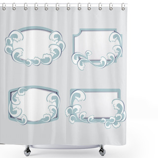 Personality  Set Of Vector Frames With Waves Shower Curtains