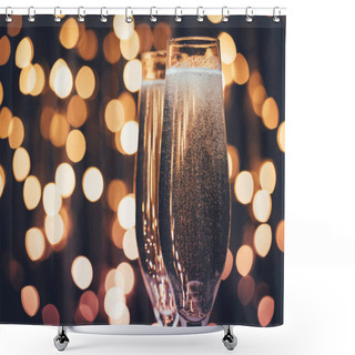 Personality  Glasses Of Champagne With Bubbles  Shower Curtains