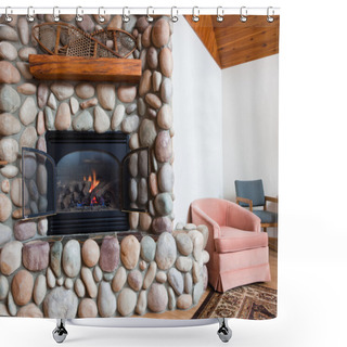 Personality  Living Room Fireplace Shower Curtains