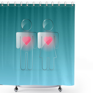 Personality  Vector Male And Female Sign In Love Shower Curtains