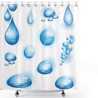 Personality  Set Of Water Drops. Shower Curtains