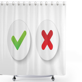 Personality  Check Mark Icons Shower Curtains