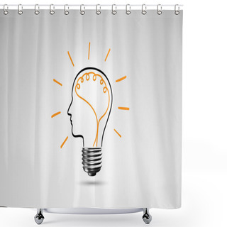 Personality  Light Bulb Metaphor For Good Idea, Inspiration Concept Shower Curtains