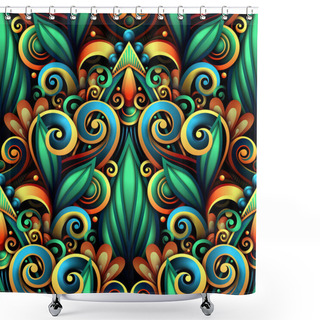 Personality  Abstract Floral Ornament Shower Curtains