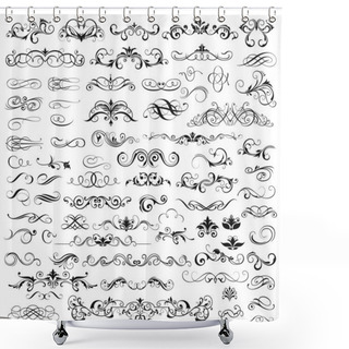 Personality  Set Of Vector Graphic Elements For Design Shower Curtains