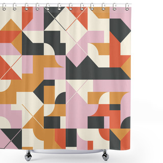 Personality  Abstract Retro Looking Vector Pattern Shower Curtains