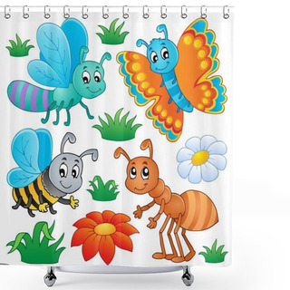 Personality  Cute Bugs Collection 2 Shower Curtains
