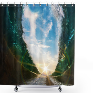 Personality  Big Waves Shower Curtains