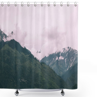 Personality  Majestic Beautiful Mountain Landscape In Indian Himalayas Shower Curtains