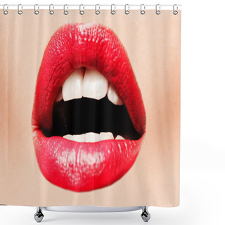 Personality  Sexy Red Lips Shower Curtains