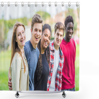 Personality  Multiethnic Group Of Teenagers Outdoor Shower Curtains