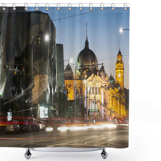 Personality  Flinders Station View From Flinders Street - Melbourne - Austral Shower Curtains