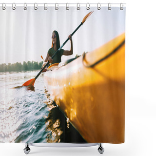 Personality  Beautiful Woman Kayaking  Shower Curtains