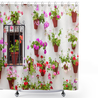 Personality  Beautiful Window And Wall Decorated Flowers - Old European Town, Shower Curtains