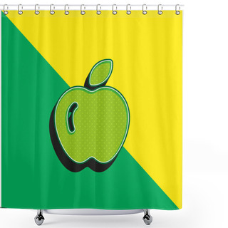 Personality  Apple Green And Yellow Modern 3d Vector Icon Logo Shower Curtains